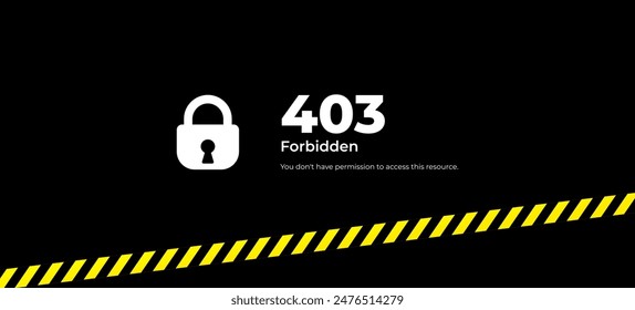 403 Forbidden error page. Vector layout template