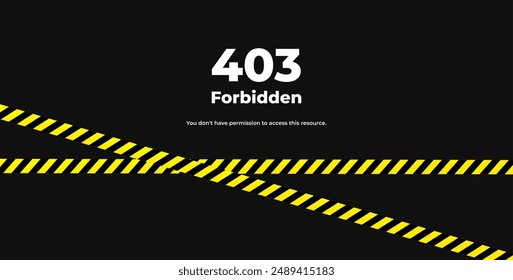 403 Página de error prohibida. Plantilla de diseño de Vector