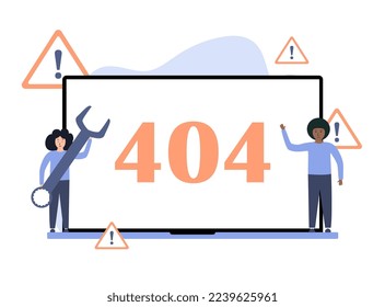 404 connection error. The assistants checks the situation. Sorry, page not found