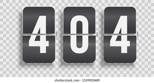 404 connection error. Page not found. Flip board