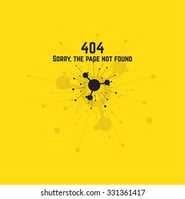 404 connection error. Sorry, page not found. vector. Abstract background with the explosion and flying particles