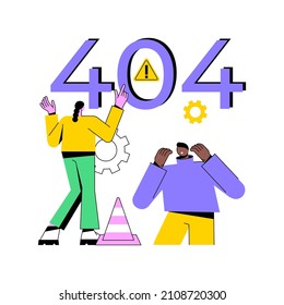 404 Error Abstract Concept Vector Illustration. Error Webpage, 404 Template, Browser Download Failure, Page Not Found, Server Request, Unavailable, Website Communication Problem Abstract Metaphor.