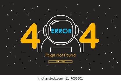 404 error with astronaut line in galaxy background