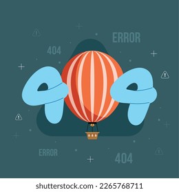 404 error with balloon air hot icon