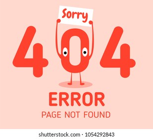 404  error with character zero error design template for website background graphic
