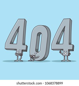 404 error characters vector illustration. Technology design concept