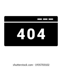 404 error Code Icon isolated on white background flat style. HTML Code Symbol for your Web Site design, Logo, App, UI. Vector Illustration
