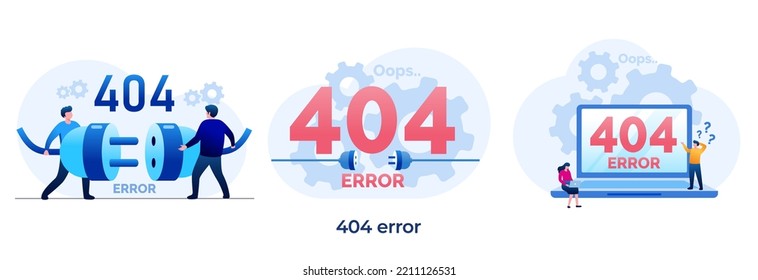 404 error, crash concept, technology, computer, internet, trouble, network, problem, flat illustration vector
