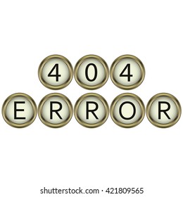 404 error design of the buttons of a typewriter in vector for website