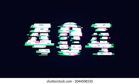 404 error with effect glitch. Abstract vector digital background with noise.
