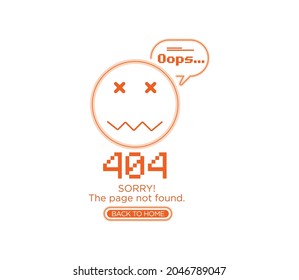 404 Error Emoji. Page not found System programs. system maintenance. Flat vector illustration modern symbol design. 