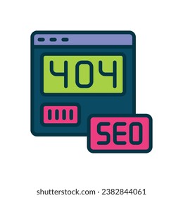404 error filled color icon. vector icon for your website, mobile, presentation, and logo design.