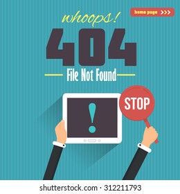 404 Error Flat Illustration Web Page Vector Design