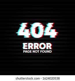 404 error glitch effect typography vector eps 10.