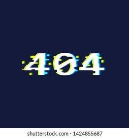 404 error glitch vector illustration