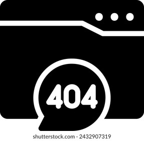 404 error glyph icon illustration vector