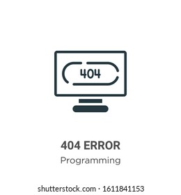404 error glyph icon vector on white background. Flat vector 404 error icon symbol sign from modern programming collection for mobile concept and web apps design.