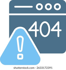404 Error Glyph Two Colour Icon