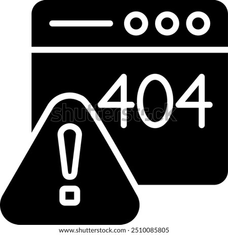 404 Error Glyph Vector Icon Design