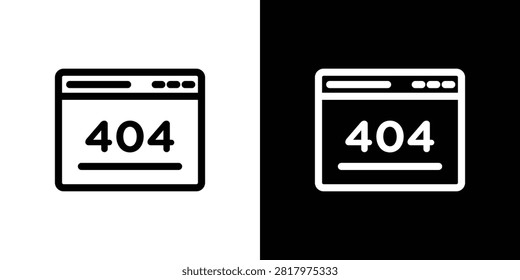 404 Error icon in black, best for Graphic Design