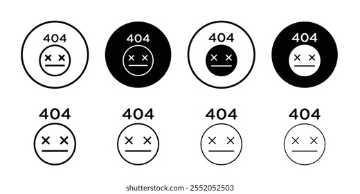 404 Error icon Black and white outline vector