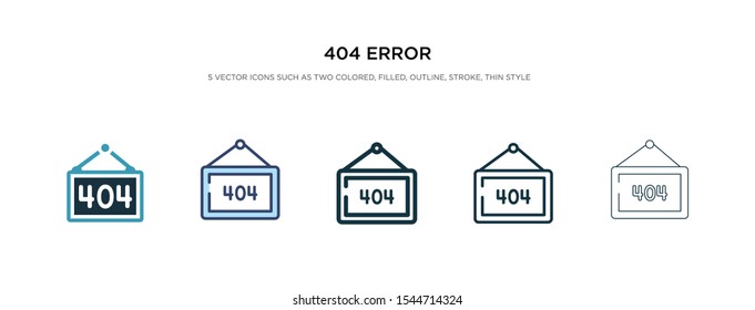 404 error icon in different style vector illustration. two colored and black 404 error vector icons designed in filled, outline, line and stroke style can be used for web, mobile, ui