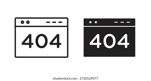404 Ilustración de icono de error, Vector de línea delgada, signo de Diseño web,