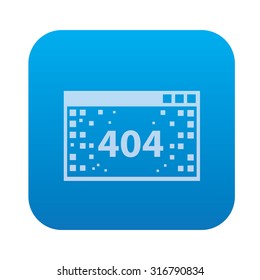404 Error icon on blue background,clean vector