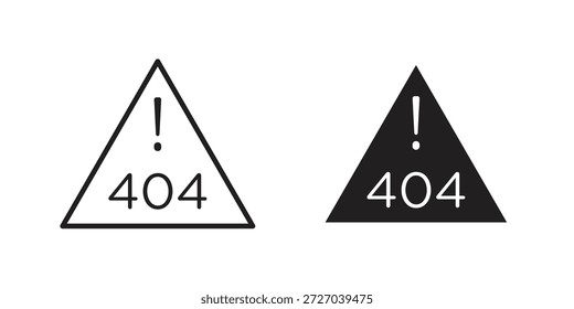 404 Icono de error sobre fondo blanco. Icono de Vector de acciones