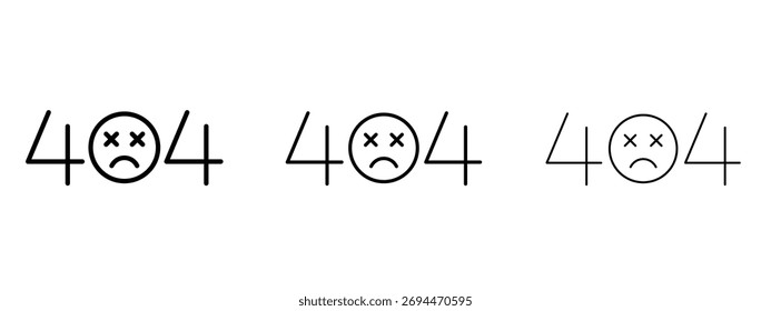 404 Error icon in outline stroke style symbol.