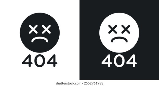 404 Error icon pack in black color.
