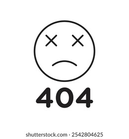404 Error icon simple black line style.