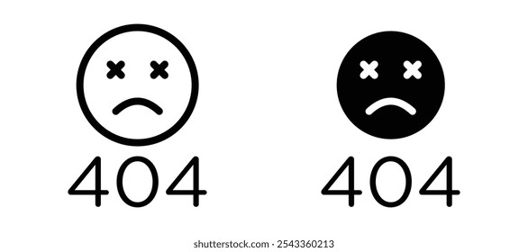 404 Coleção de símbolos de ícone de erro em fundo branco.