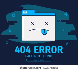 404 error with icon tab wedsite error design template for website with blue background graphic
