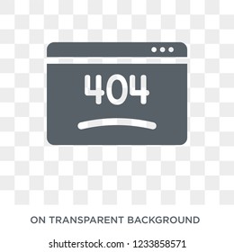 404 error icon. Trendy flat vector 404 error icon on transparent background from Programming collection. 