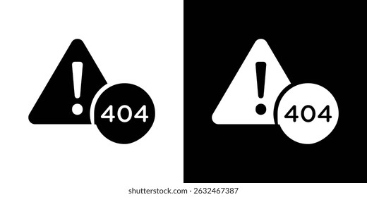 404 Ícone de erro Vetor em estilo simples. Silhuetas de coleção