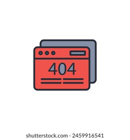 404 Error icon. vector.Editable stroke.linear style sign for use web design,logo.Symbol illustration.
