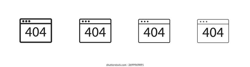 404 Error icons. editable stroke icon collection.