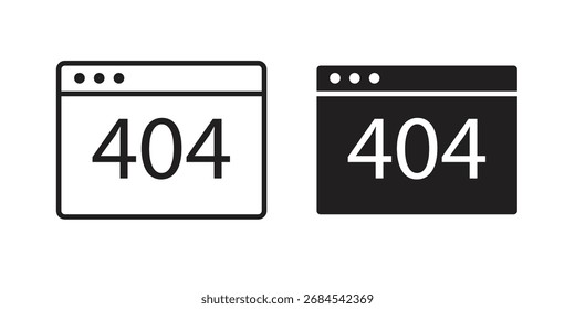 404 Error icons simple vector set. logo sign symbol set