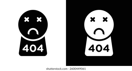 404 Error icons vectors set in solid style.