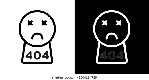 404 Error icons vectors set in stroke line style.