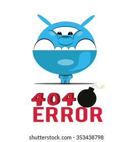 404 error illustration over white color background