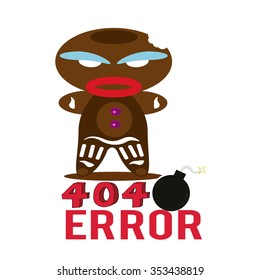 404 error illustration over white color background