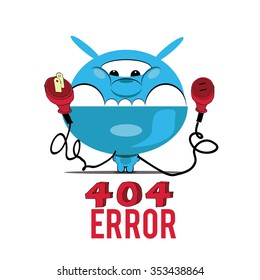 404 error illustration over white color background