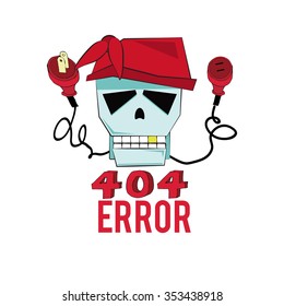 404 error illustration over white color background