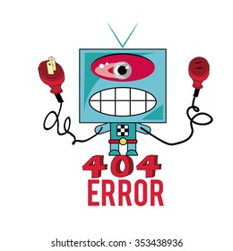 404 error illustration over white color background