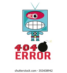 404 error illustration over white color background