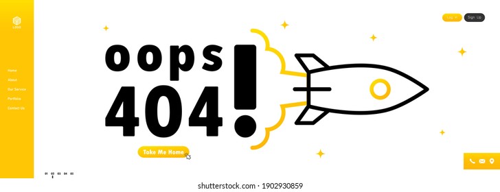 404 error illustration. Page not found message on computer screen. Design for web page, disconnect banner for website. Vector on isolated white background. EPS 10