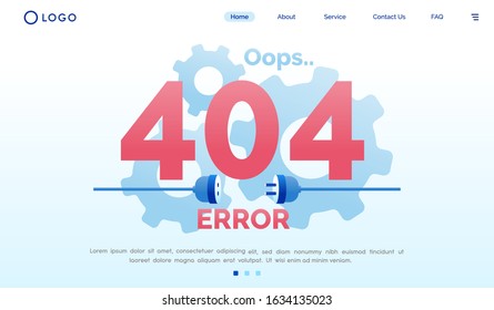 404 Error landing page website illustration flat vector template 