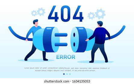 404 Error landing page website illustration flat vector template 
